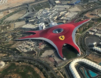 Ferrari World Abu Dhabi from the air