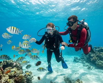 Certified diver scuba dive